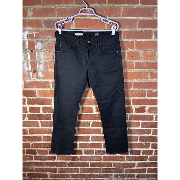 Adriano Goldschmied Men The Matchbox Slim Straight Black Jeans USA Made Size 32 - Picture 1 of 7
